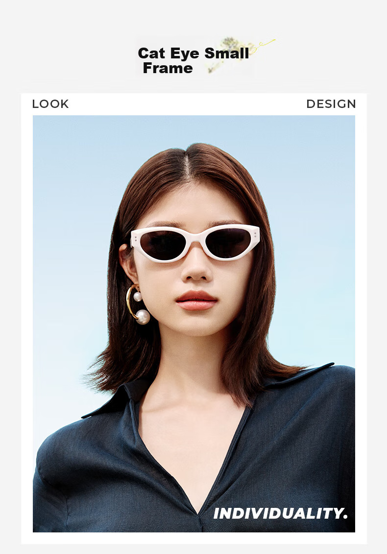 LOHO Foldable Cat Eye Sunglasses for Women, 2026 New Narrow Frame GM Polarized Sunglasses for Men, UV Protection LH09656 8