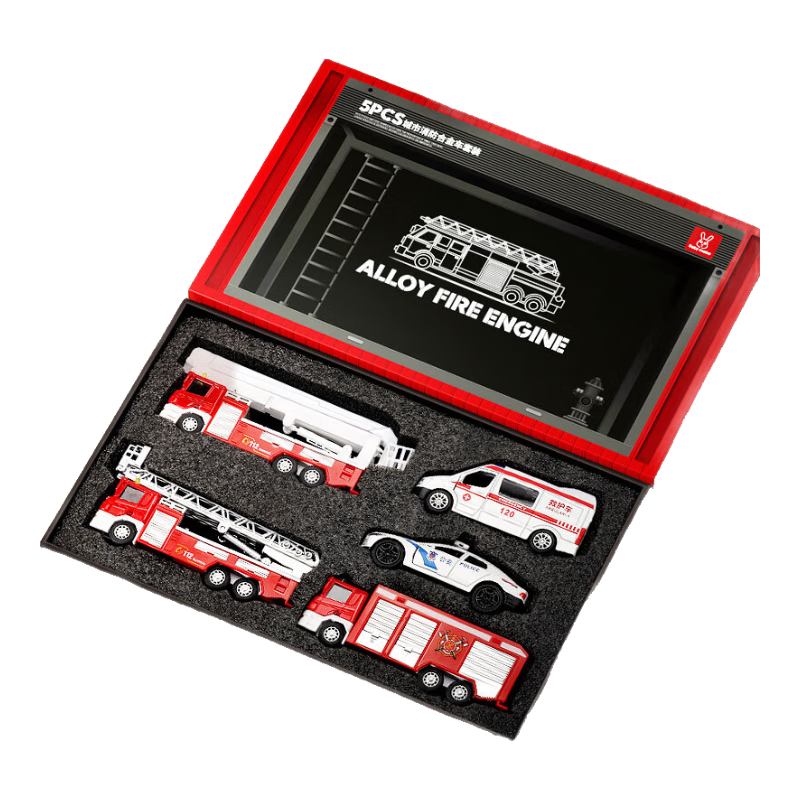 Mabaozibao Children's Fire Truck Toy Set, Police Car And Ambulance, for Ages 1-3 Boys, Alloy Cars, Birthday Gift