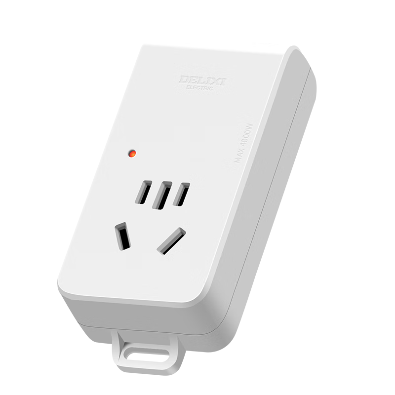 DELIXI 16A High-Power Air Conditioner Socket/power Strip/outlet Strip/extension Cord, 1 Outlet without Control Switch, Wireless, No Cord Included
