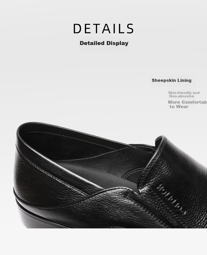 Goldlion Men's Business Leather Shoes, Spring Style, Soft And Durable Loafers, G521510038AAB, Black, Size 41 9