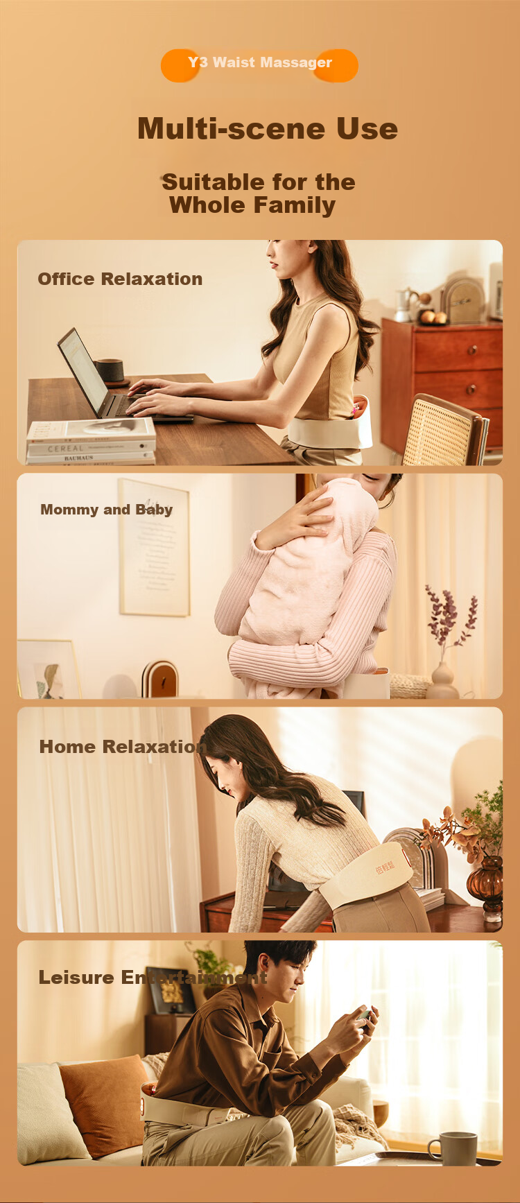 Breo Abdominal Massager, Stone Massage Device for Belly And Waist, Uterus Warming Belt, Automatic Kneading, Temperature-Sensitive Heating Pad, Birthday Gift, Mid-Autumn Festival Gift for Parents 16