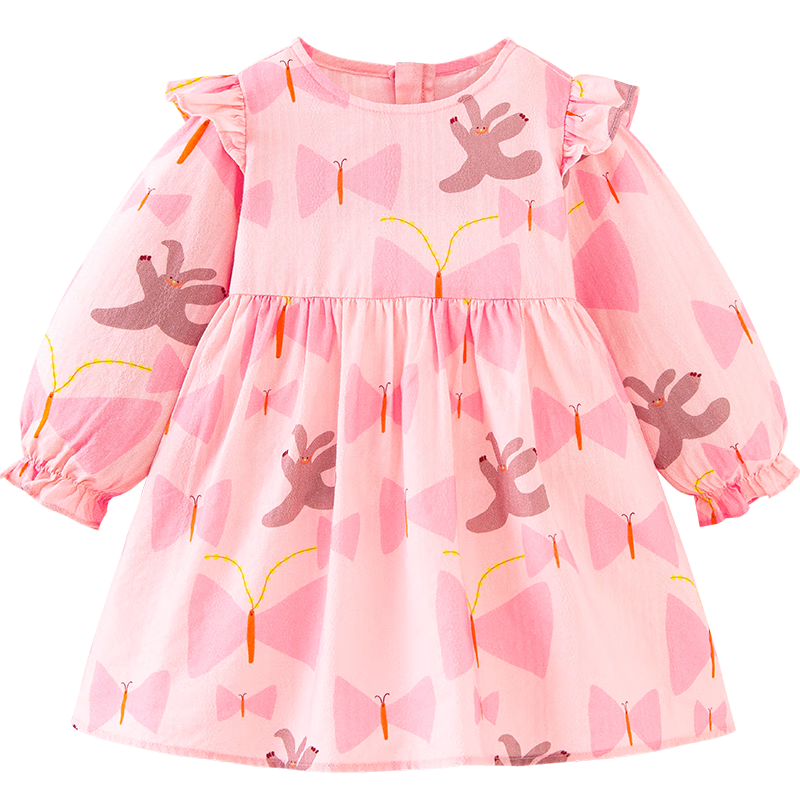 Minibala Girls' Pure Cotton Dress, Sweet Spring New Style [Artist Collaboration]