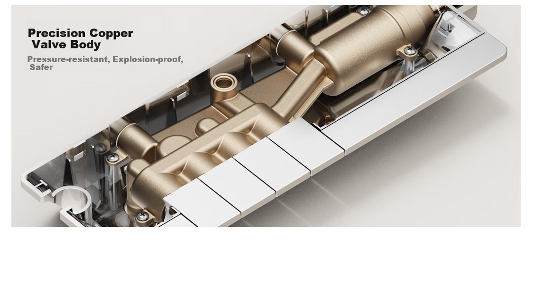 JOMOO Shower Set with Brass Piano Key Design, Descaling, Waist And Back Sprays, Massage Function, Constant Temperature, SPA Shower System 26192-695/1B 10