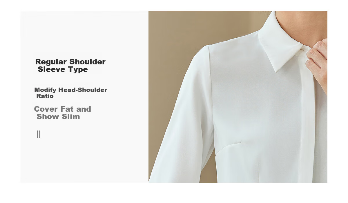 Chushen Spring And Autumn Long-Sleeve Shirt for Women, V-Neck Collar, Casual Versatile Commuter Professional White Blouse S143C2049 M Size 8