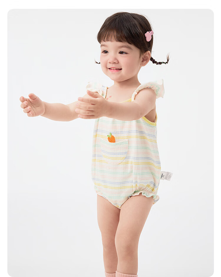 BALABALA Baby Clothes, Newborn Onesie, Girls' Romper, Triangle Bodysuit, Summer Wear, Sweet And Cute, 209225124001 10