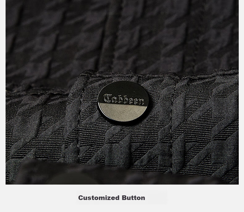 CABBEEN Houndstooth Texture Jacket 24 Autumn Coat LOGO Embroidery Streetwear Coal Black 01 52 22