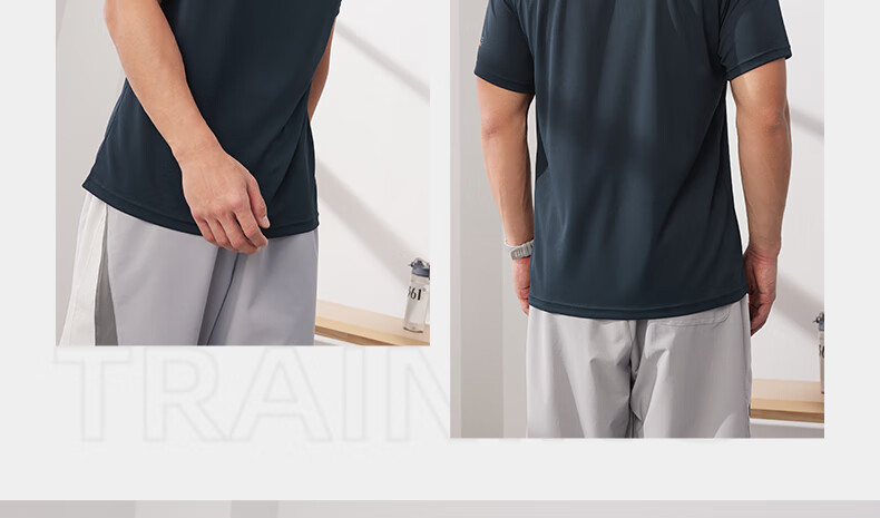 361° Men's Short-Sleeve T-Shirt, Summer Quick-Dry, Loose-Fitting Athletic Running Fitness Casual Top, Half Sleeve, 652524101-2 47