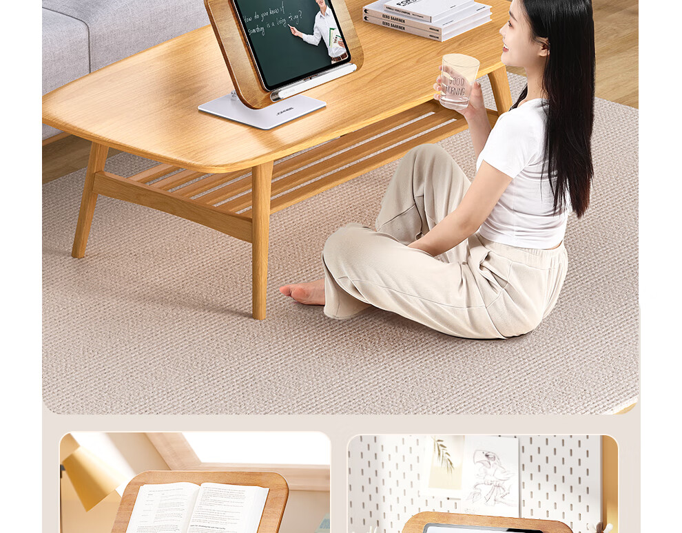 Xiaotianweilai Wooden Reading Stand, Multifunctional Study Desk, Back-To Stationery Gift, Adjustable Height Reading Support, Student Bookshelf, Desktop Reading Rack, Book Holder, Tabletop Stand 9