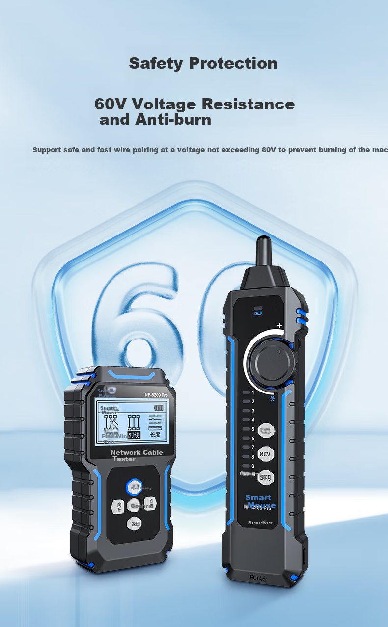 Jingmingshu NF-8209pro Cable Tester, Network Cable Finder, Multifunctional Network Length And Breakpoint Tester, POE Live Wire Tracer, Anti-Interference, Noise-Free 1