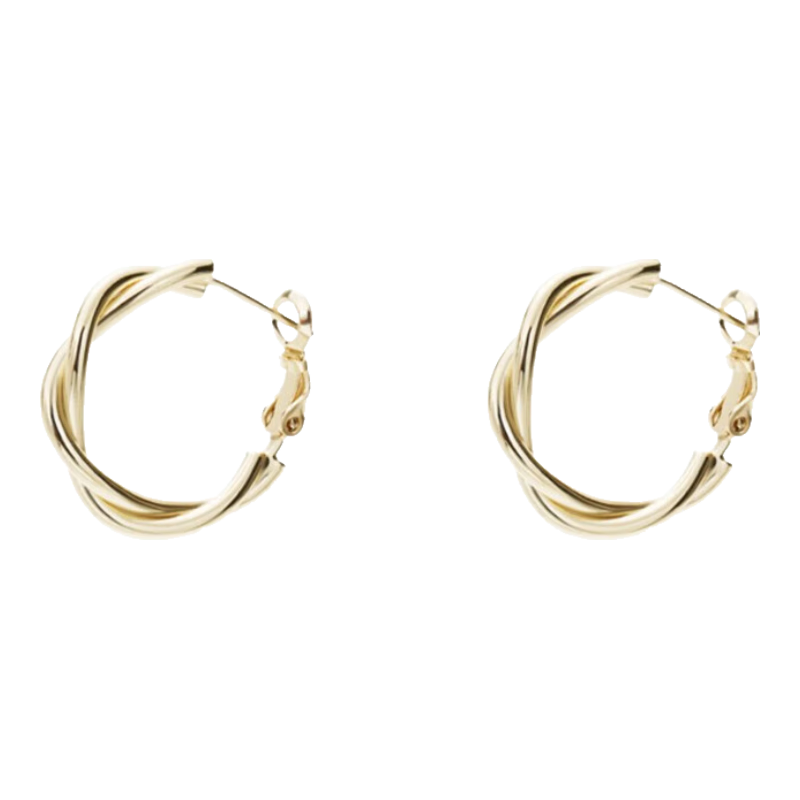 AJIDOU Earrings, Elegant And Niche Design, Circular Double-Strand Braided Earrings, Unique Earrings for Mid-Autumn Festival