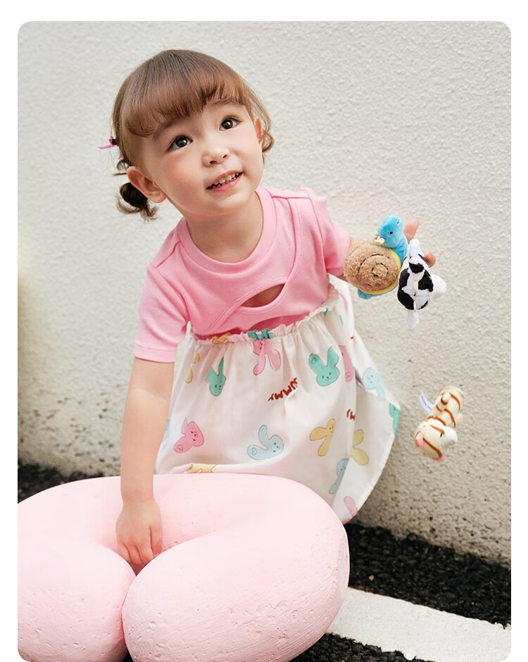 BALABALA Girls' Dress, Baby Girl Skirt, Infant Princess Dress, Summer Outfit, Patchwork, Fashionable And Stylish 12