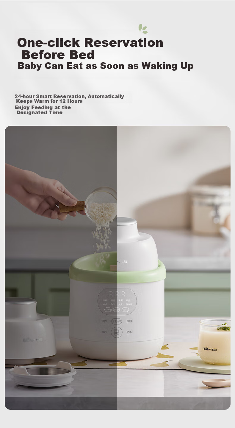 Bear Baby Food Processor Waterless Blending Steaming Cooking Multi-Function Age-Appropriate Puree Maker with Dual Cups 14