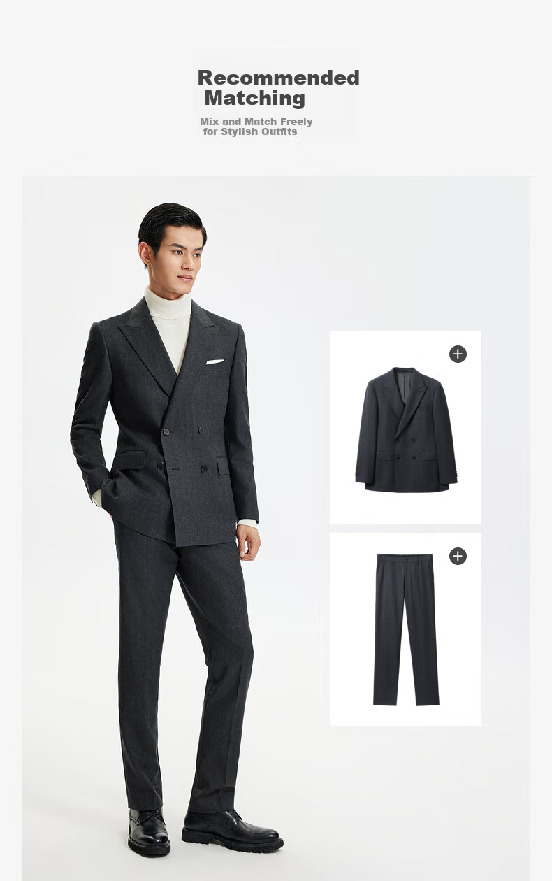 Goldlion [Pure Wool] Spring And Summer Men's Dark Twill Jacquard Slim Fit Business Formal Dress Pants 19