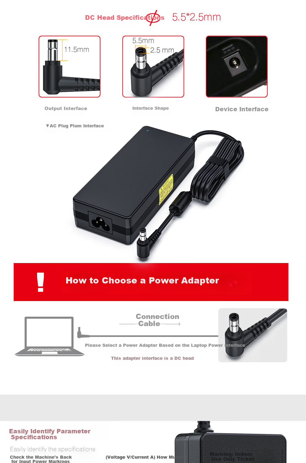 Delippo 12V10A Power Adapter Compatible with All-In Desktop Computers, Mini PCs, 12V6A/7.5A/6.5A Vacuum Cleaners, Subwoofers, Speakers, LED Screens, Monitors 3