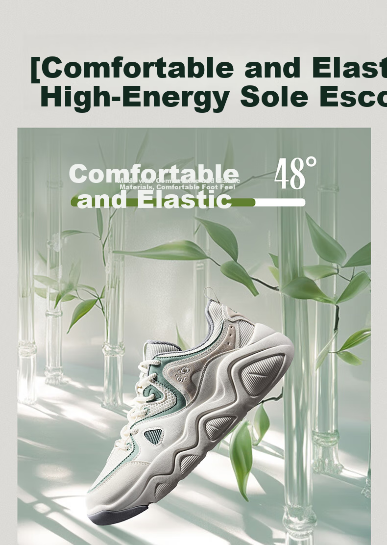 ERKE Men's Sneakers, Summer New Style Breathable Versatile Casual Shoes, Thick-Soled Comfortable Sports Shoes | Battery Panda 4 6