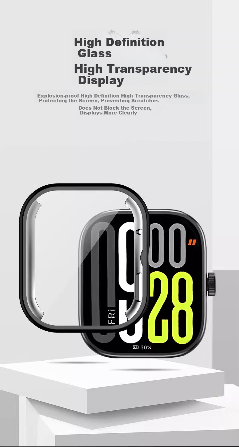 Iboann Compatible Protective Case for Redmi Watch5, Silicone TPU Cover for Redmi Watch4, Full Coverage Hollow Design, REDMI Watch5e SIM Version, Shockproof Liquid Silicone Accessory Case 2