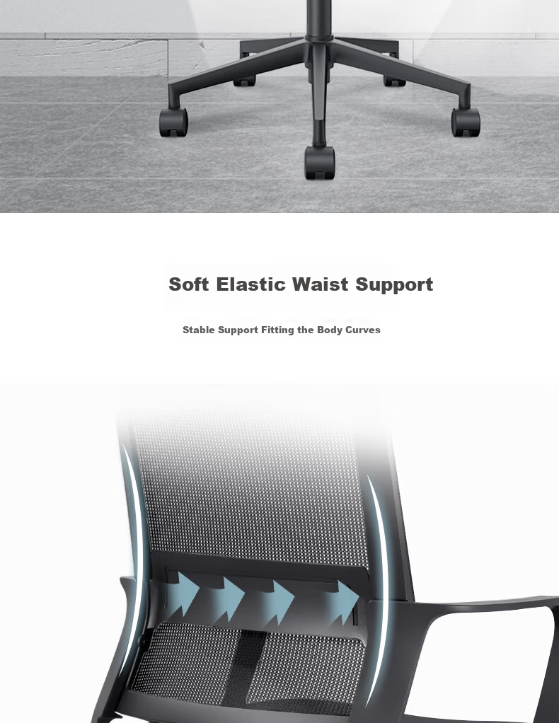 Deli Office Chair Small T, Simple Lumbar Support, Ergonomic Computer Chair, Staff Mesh Chair, 4901T 6