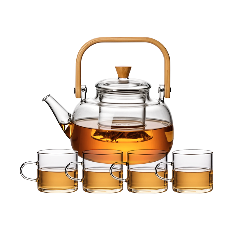 CLITON Glass Teapot Set with Handle, Home Tea Maker with Electric Ceramic Stove, Heat-Resistant with Filter for Brewing And Boiling Water
