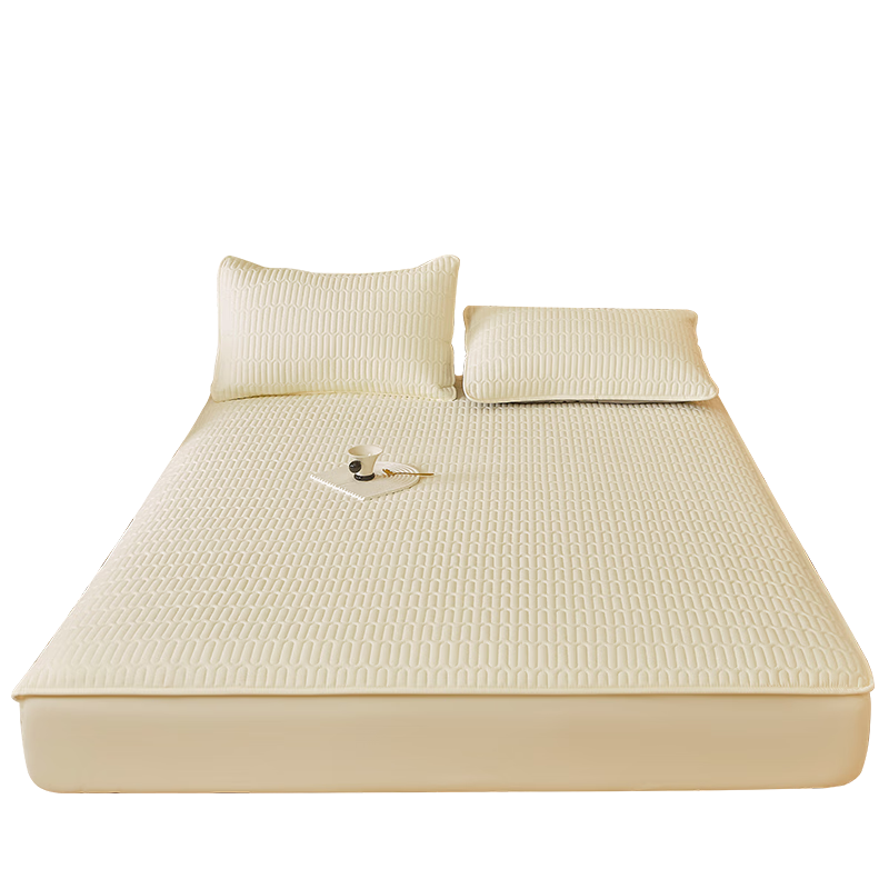 Grace Class A Waterproof Antibacterial Soybean Quilted Fitted Sheet Thickened Mattress Protector, White, 1.8 Meters