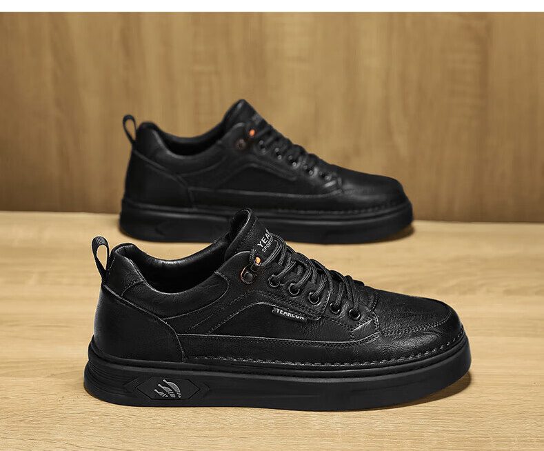 Yierkang Men's Casual Sneakers, Low-Top Comfortable Wear-Resistant Flat Ultra-Light Sports Fashion Versatile Shoes for Men, Onyx Black, Size 43 14