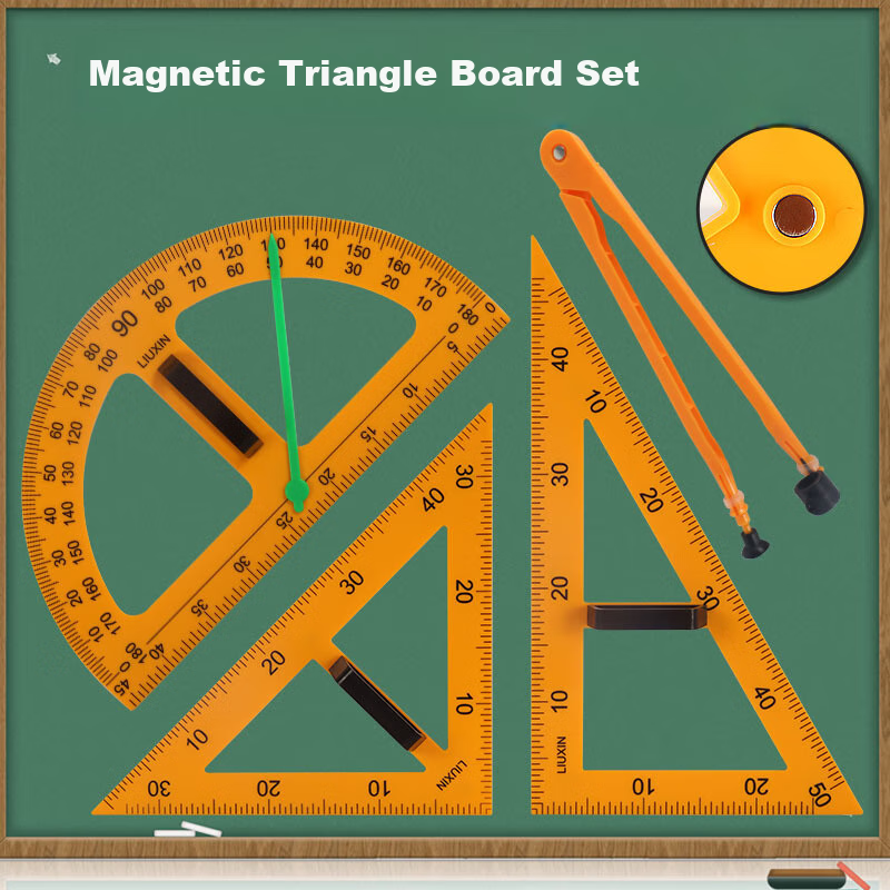Liuxin Triangle Ruler Protractor Teaching Aid, Magnetic Math Tool for Elementary And Middle School Students, Stationery And Learning Supplies, Back-To Season And Teacher's Day Gift, Educational Kit Set for Gifting 1