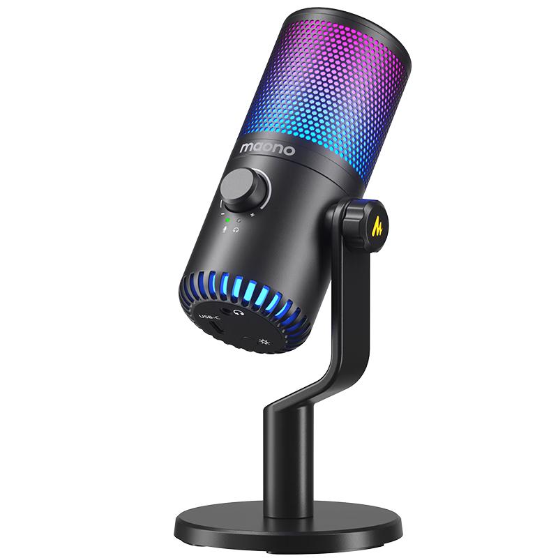 Maono Microphone Computer Mic Desktop Gaming Voice Box Live Streaming Karaoke Recording Equipment Noise Reduction USB Microphone Shanke DM30 Black