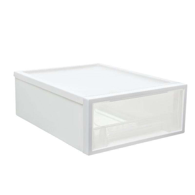 JD Original White Square Underwear Storage Box, Sock Organizer Drawer, Transparent Stackable Storage Container, Set of 3