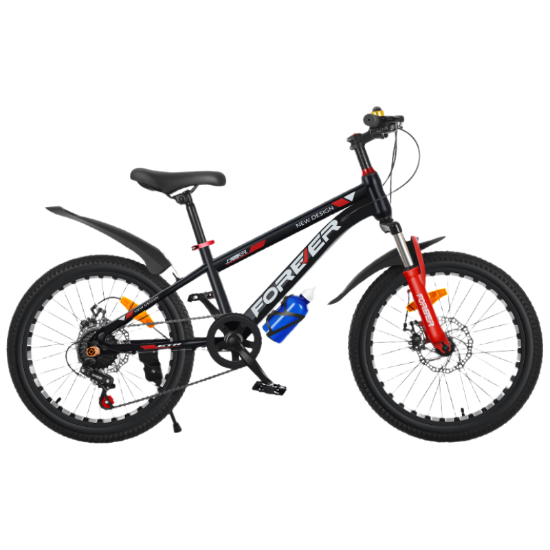 FOREVER Children's Bicycle, Variable Speed Mountain Bike for Primary And Secondary School Students, Boys And Girls Aged 6-15, Racing Bike for Teenagers, Black And Red, 20 Inches