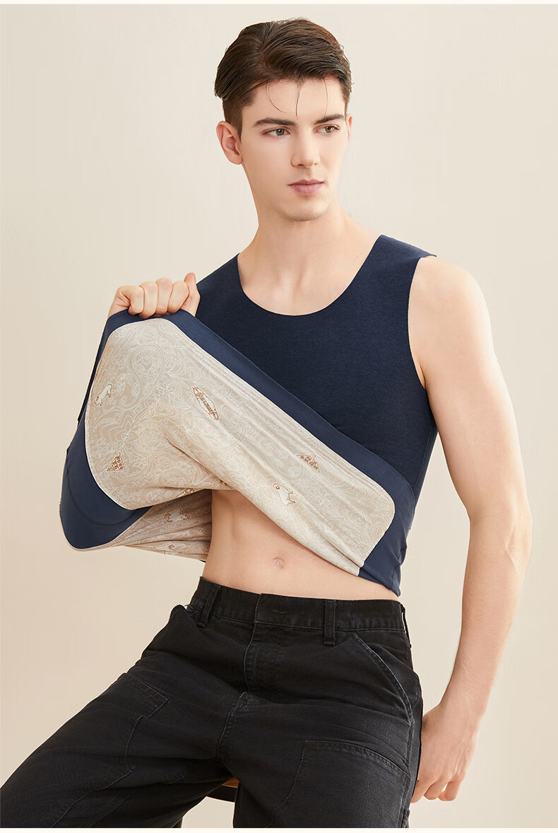 MiiOW [Containing down, Cashmere, Silk] 100% Wool Filled Sleeveless Vest Round Neck Warm Waistcoat for Me 17