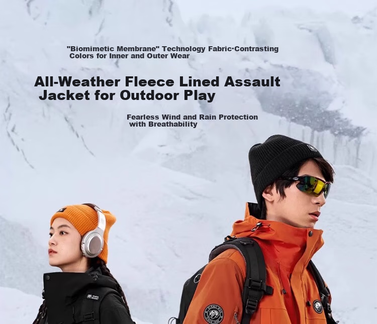 CAMEL Panda Outdoor Three-In Orange Jacket for Men And Women, Windproof Waterproof Triple-Protection Coat Hiking Outfit R611 3