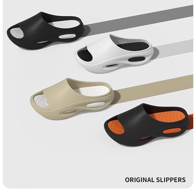GUOLUOFEI Men's Trendy Sports Slippers for Summer Outdoor Wear, Thick-Soled Non-Slip River Tracing Outdoor Sandals for Men, Black And White, Size 42-43 16