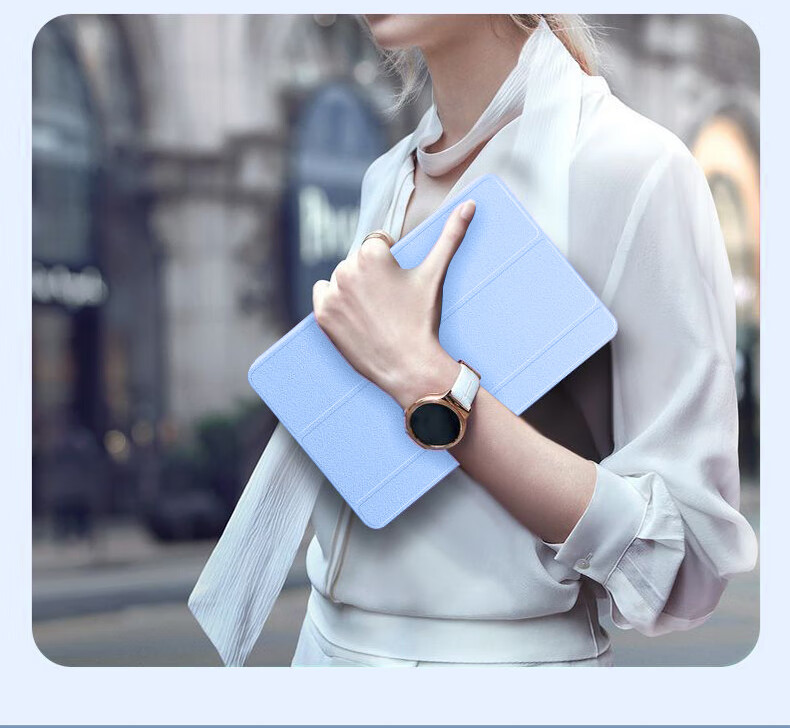 HBOALG Compatible with Honor X9 Case, 2023 Model 11-Inch Protective Cover, X8 Pro Tri-Fold Stand Smart Sleep Waking Full Coverage Outer Shell Anti-Slip Drop-Resistant Leather Case, Blue 2
