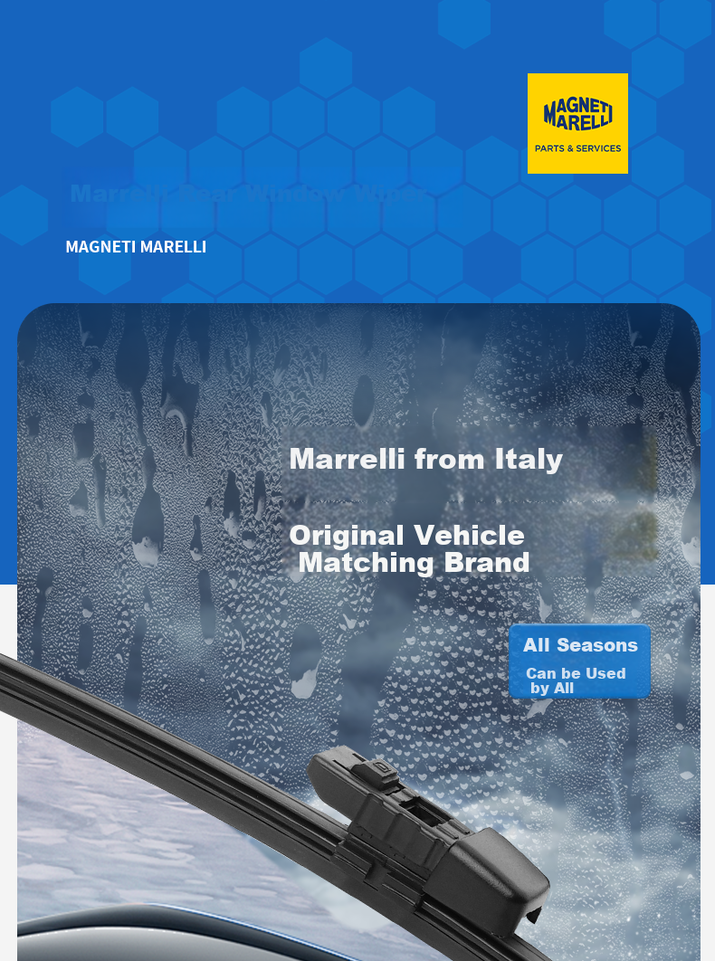 MAGNETI MARELLI Rear Wiper Blade for Buick Envision/New POLO(11 to 18)/Cadillac XT5/XT6 Rear Window Wiper Blade 1