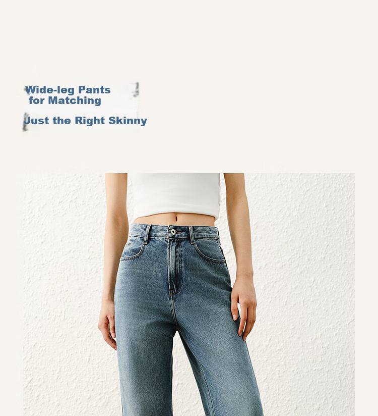 Semir Senrou | Women's Jeans, Spring Season, Contains Lyocell, Distressed Long Pants, Comfortable Basic Wide-Leg Pants, 103125124001A 3