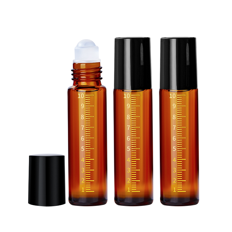 Meifuyu Light-Proof Roller Glass Refill Bottle 10ml*3 Perfume Essential Oil Travel Portable Medicine Dispenser Empty Bottle MF8919
