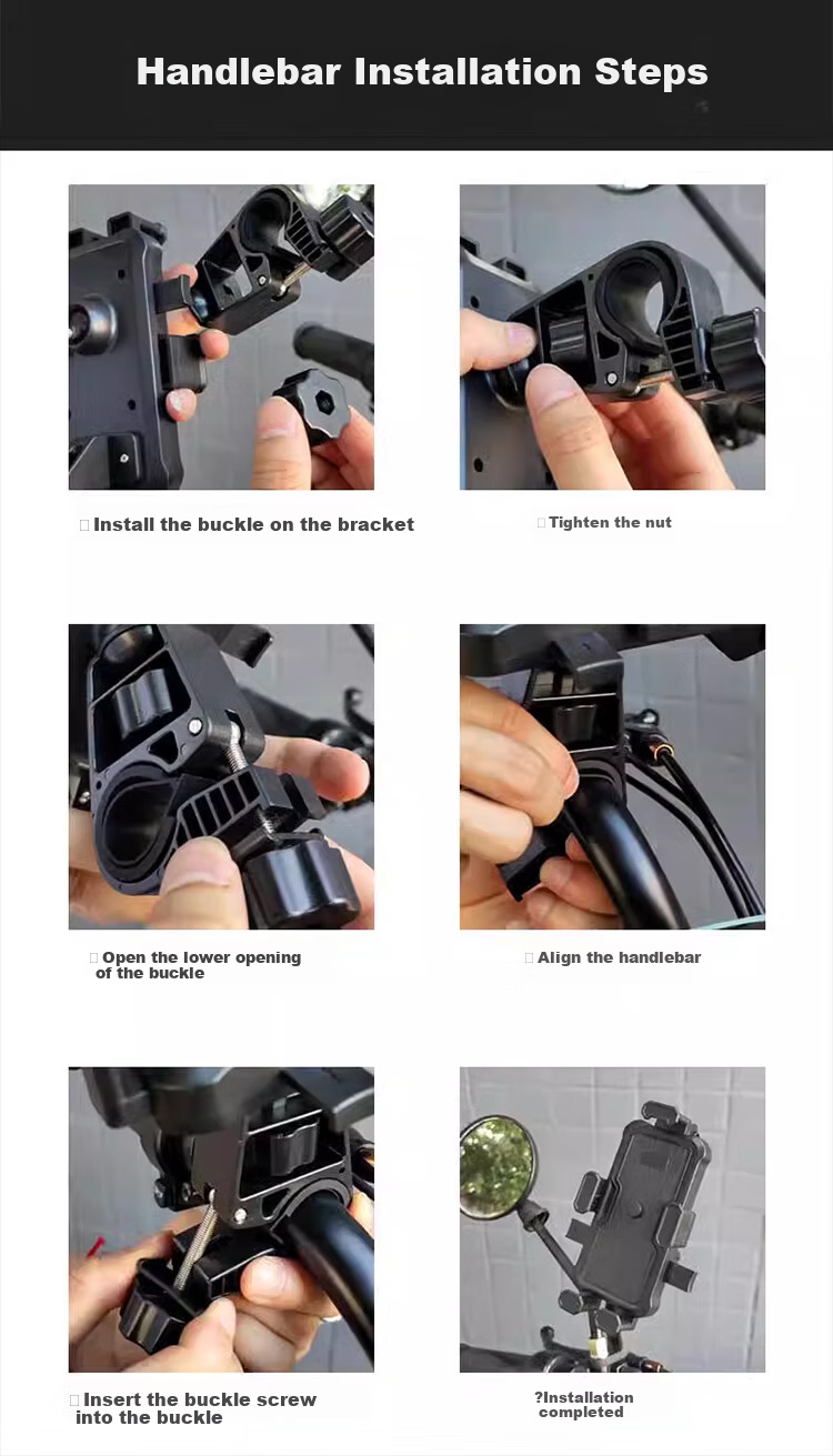 BZBC Bicycle Phone Mount for Electric Bike, Motorcycle, Food Delivery Riders, Couriers, Bicycles, Navigation Phone Holder Universal Equipment Handlebar Style 9