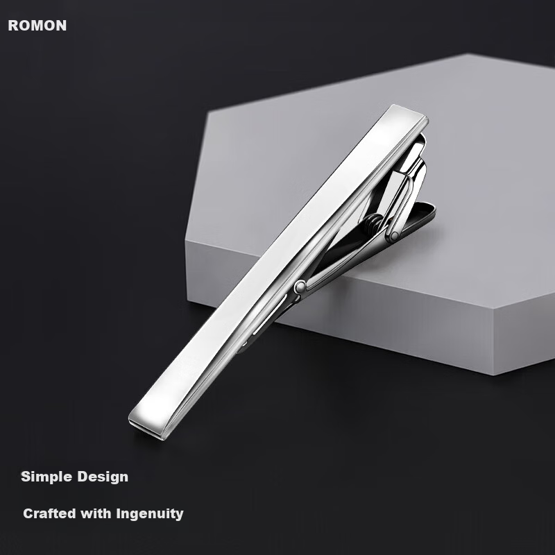 ROMON Necktie Clip for Men, Suit Tie Clip, Formal Performance Wear, Groom's Attire Tie Clip