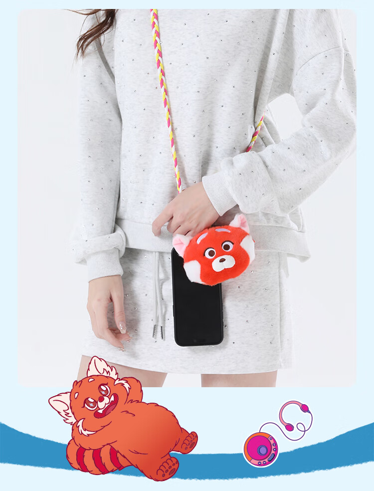 Disney Judy Phone Lanyard, Mini Cartoon Plush Earphone Strap, Crossbody Phone Bag 11