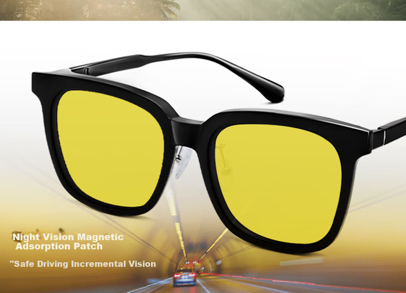 LOHO Magnetic Sunglasses with Anti-Blue Light Lenses for Nearsightedness, Night Vision, And Driving - Ultra-Light Three-In Glasses for Me 3