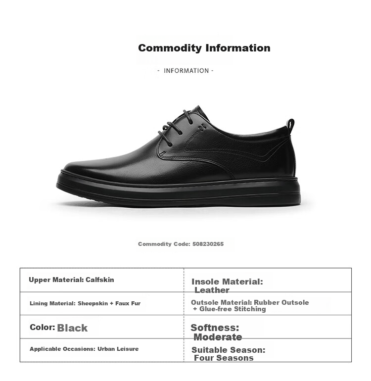 Goldlion Men's Shoes, Stylish Leather Business Shoes, Comfortable Lace-Up Casual Leather Shoes, 50823026501A-Black, Size 43 5