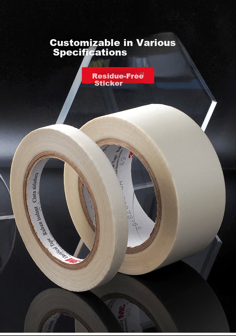 3M Glass Cloth Tape, Heat-Resistant Single-Sided Tape, Insulating Tape, 1 Roll (20mm*3 3M) 69# 4