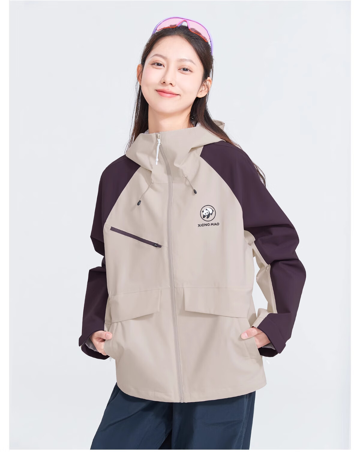 CAMEL Panda Single-Layer Windproof Waterproof Outdoor Mountaineering Jacket Unisex Colorblock A35BA31140 M 22