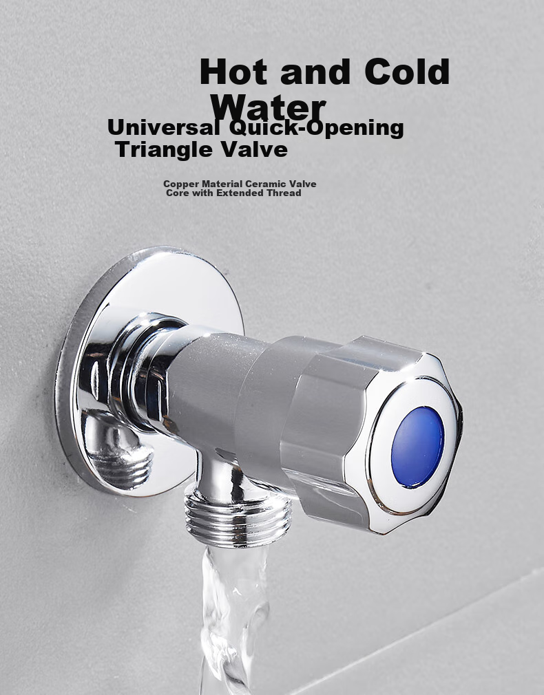 HSPA 2-Pack Angle Valve, Full Copper Thickened Triangular Valve, Gas Water Heater Cold And Hot Water 4-Point Angle Valve, Toilet Stop Valve 7100 3
