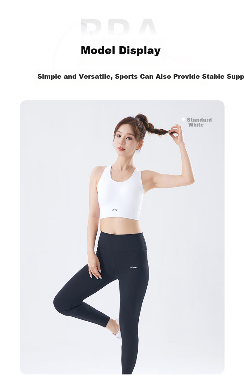 Li-Ning Sports Bra for Women, Shock-Absorbing And Anti-Sagging Vest, Medium to High Intensity, Quick-Drying, Breathable, for Running, Yoga, Fitness Training, Size L 6