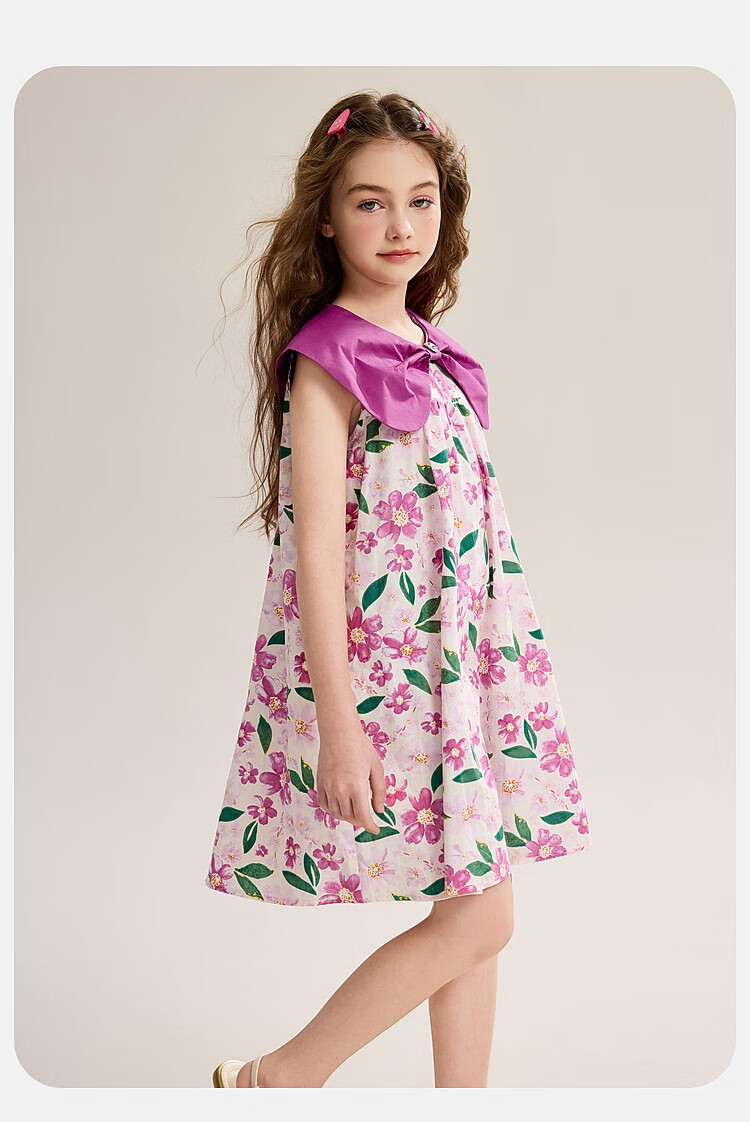 ASK JUNIOR Girls Summer Dress Lightweight Breathable Vacation Princess Dress 20