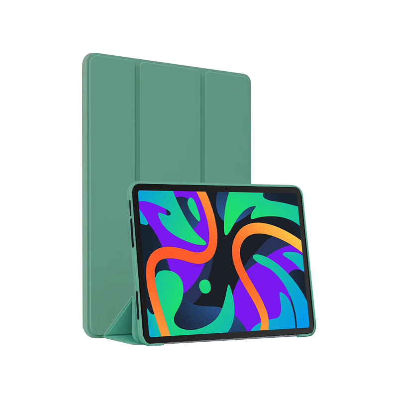 ALittleFlower Lenovo Xiaoxin Pad 11-inch 2024 Case Tri-fold Stand Protective Cover Shockproof Lightweight Soft Sleep Case Dark Night Green
