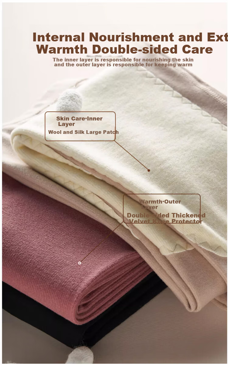 LangSha Ladies Thermal Underwear Set, Wool And Silk, Waist Protection, Knee Protection, Back Protection, Fleece-Lined, Thickened, Autumn And Winter Base Layer, Autumn Top And Pants 7