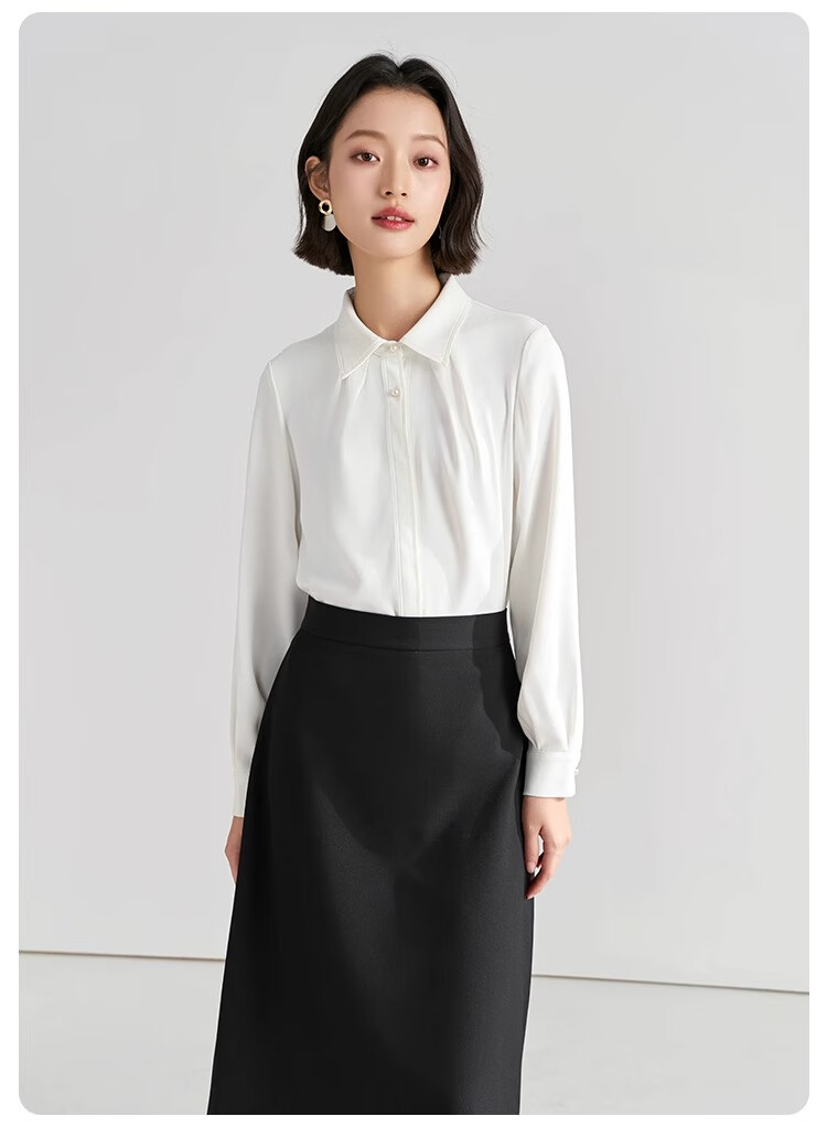 Bodexiaojie Women's Professional Blazer, Elegant Interview Attire, Office Wear Top for Petite Figures, Long-Sleeve Shirt, Size S 18