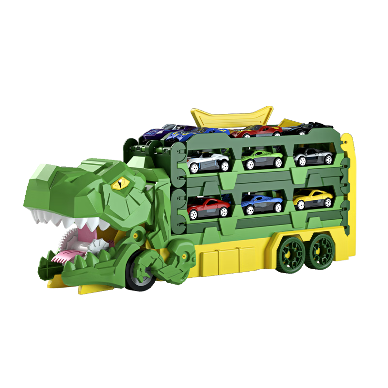 Snaen Children's Dinosaur Toy Car, Ejection Track, Transforming Alloy Car, Birthday Gift for Boys Aged 3-6 Years Old