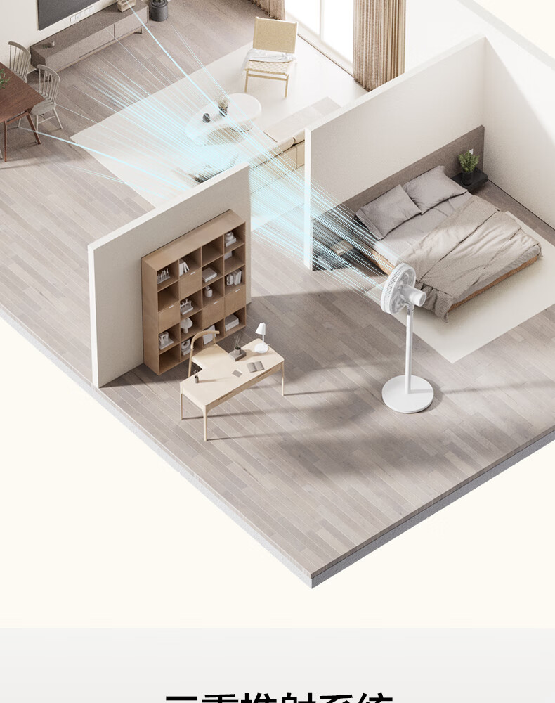 AIRMATE DC Inverter Floor Fan, Level 1 Energy Efficiency, Quiet Home Bedroom Living Room Office Air Circulation Fan, Remote Control, Energy-Saving Desktop Table Fan FS30-RD121 2